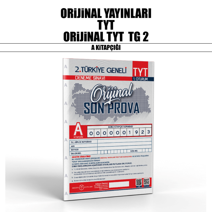ORİJİNAL TYT TÜRKİYE GENELİ SNV 2-A - 25-26